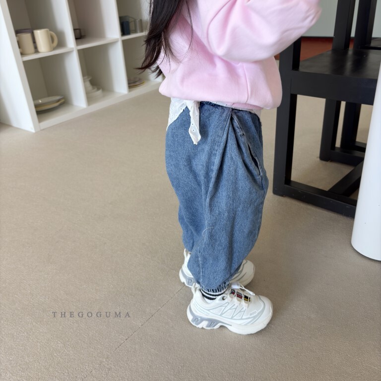 正韓春the_goguma 小童兩色牛仔縮口褲