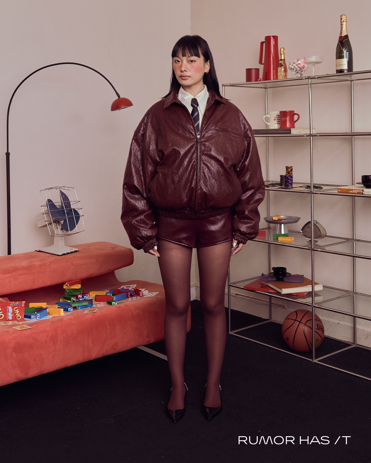 Faux Leather Micro Shorts–Wine