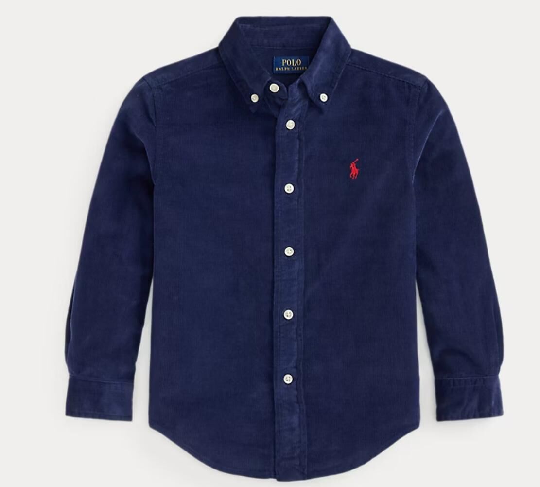 (現貨) 100%官方直送正貨 Polo Ralph Lauren Cotton Corduroy shirt (Newport Navy) Boy Size 2-7 (Size 5/6) 童裝面試衫
