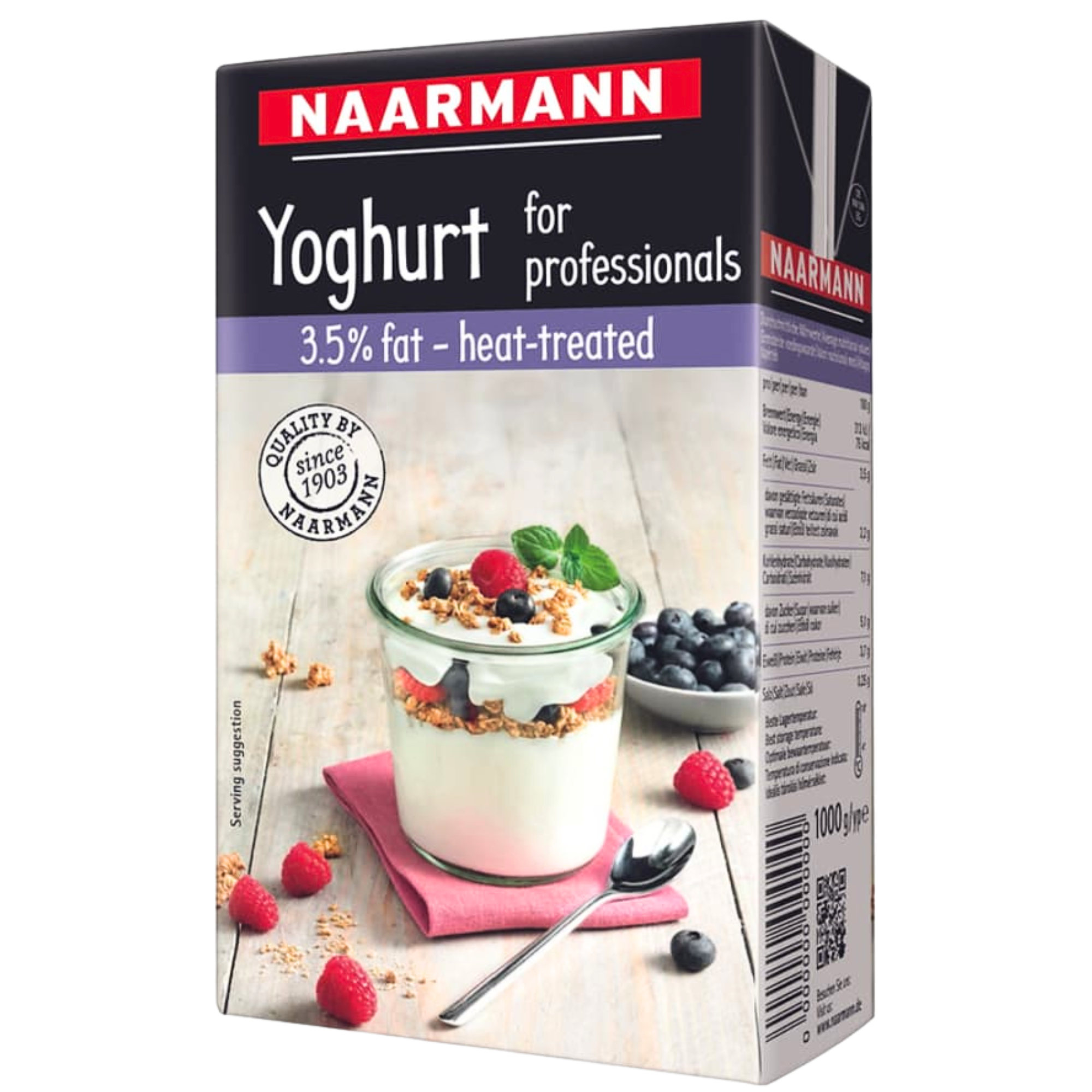 德國 Naarmann , 3.5% 脂肪, 加熱處理乳酪 (Yoghurt)  1公升/盒