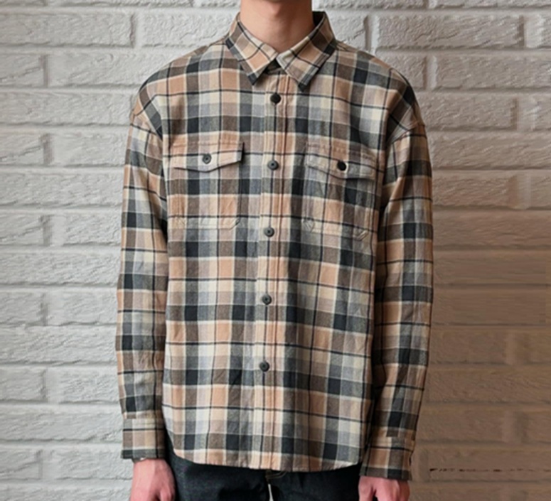 LAST PCS: VISVIM LUMBER CHECK SHIRT LS (W/L) - BEIGE SIZE 3 PRE ORDER ITEM (預訂中)