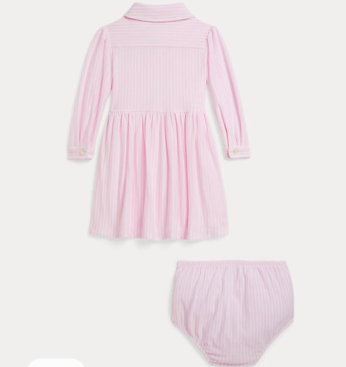 (現貨) 100%官方直送正貨 Polo Ralph Lauren Striped Mesh Oxford Dress & Bloomer (Baby 12M)