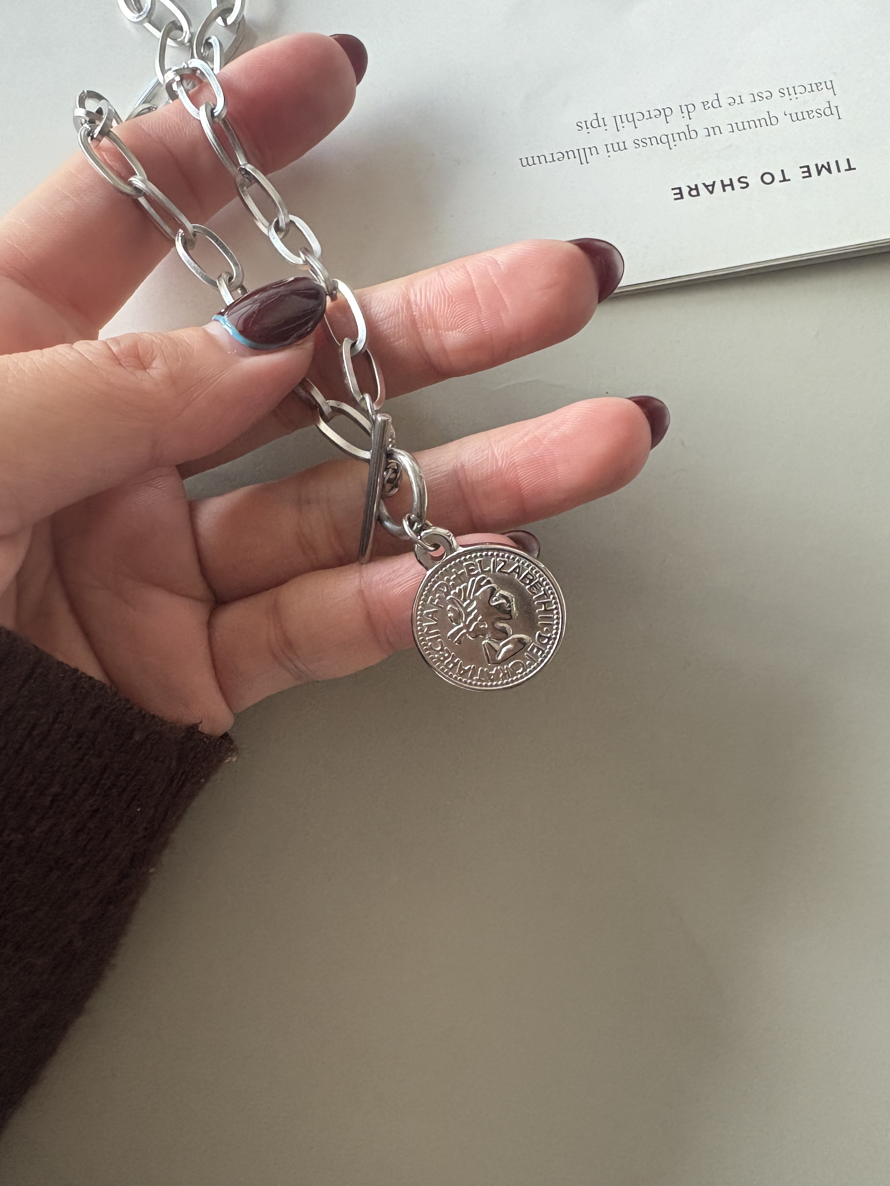 coin silver necklace