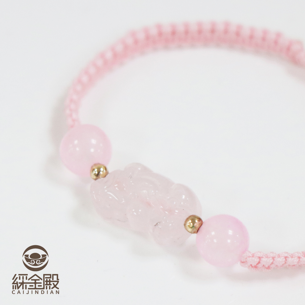 貔貅粉晶魅力手繩｜《含過爐》招財｜提升魅力｜ 招姻緣｜聚財【綵金殿】