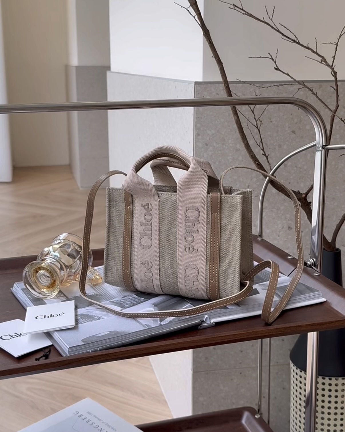 CHLOE｜WOODY 迷你水桶包 胭脂粉