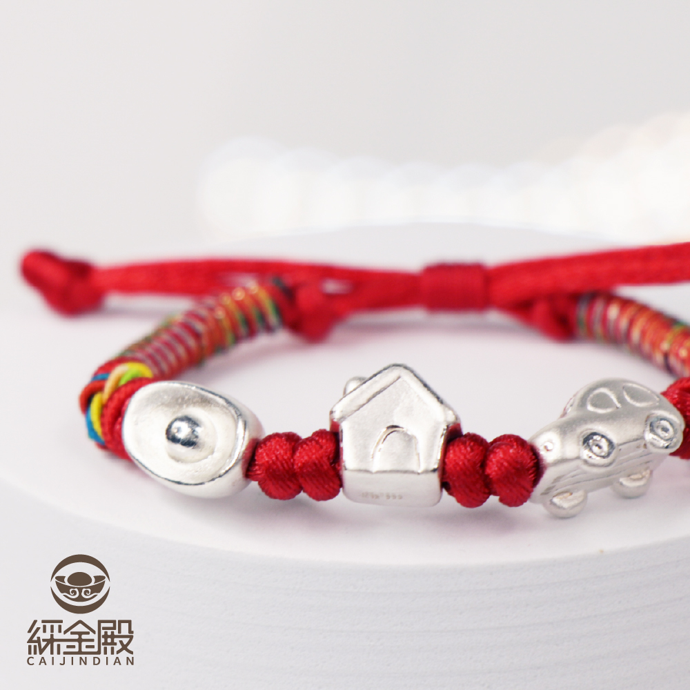 純銀寶寶手繩-有車有房有財【已過爐】順遂│平安│健康【綵金殿】