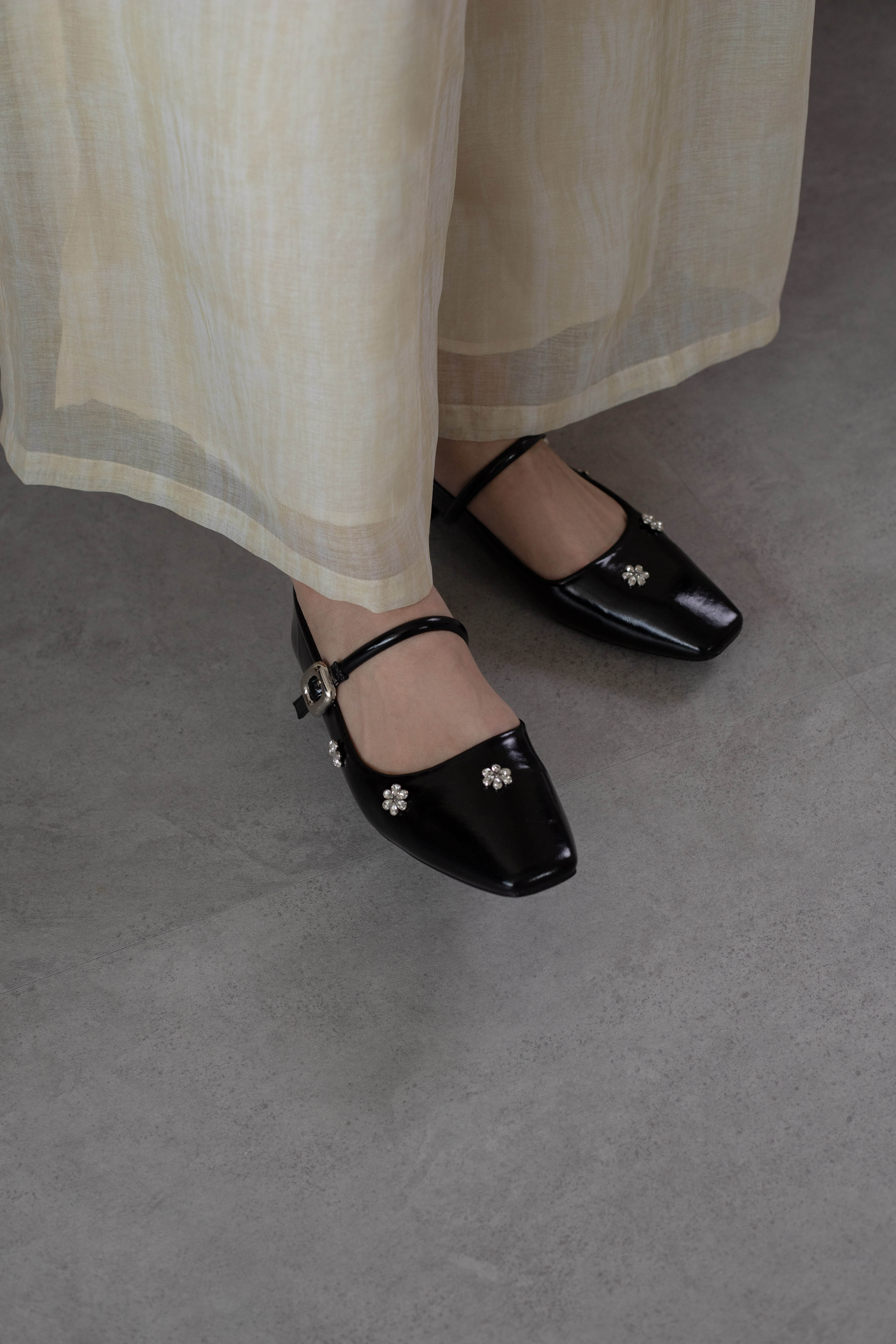 Flore Bloom  Mary Janes Black -SH092BLK