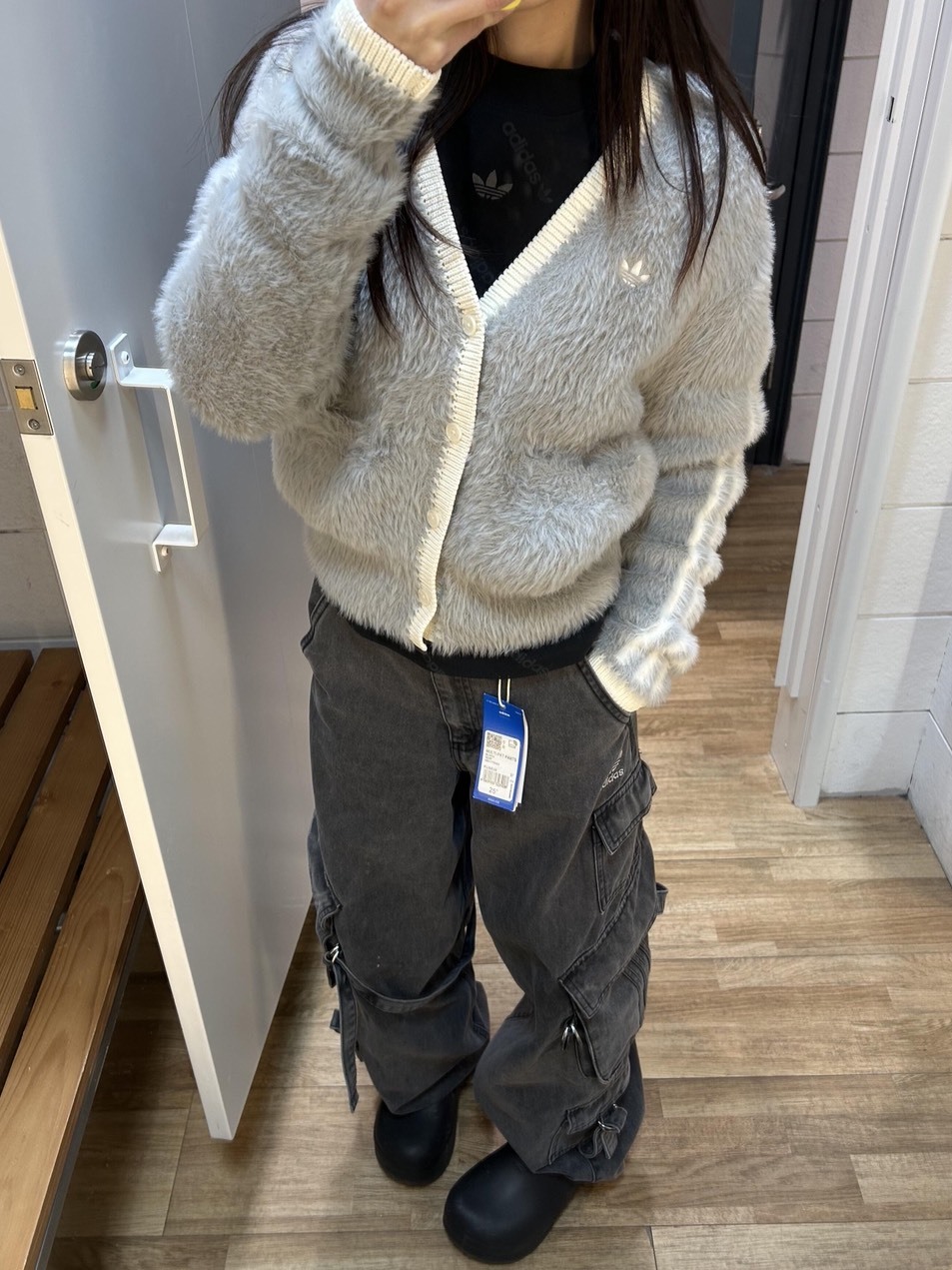 【預購】Adidas Originals  愛迪達 CNY 馬年限定 Crafted Cardigan 寬鬆 針織 奶霧灰 開襟衫 外套 KT3170