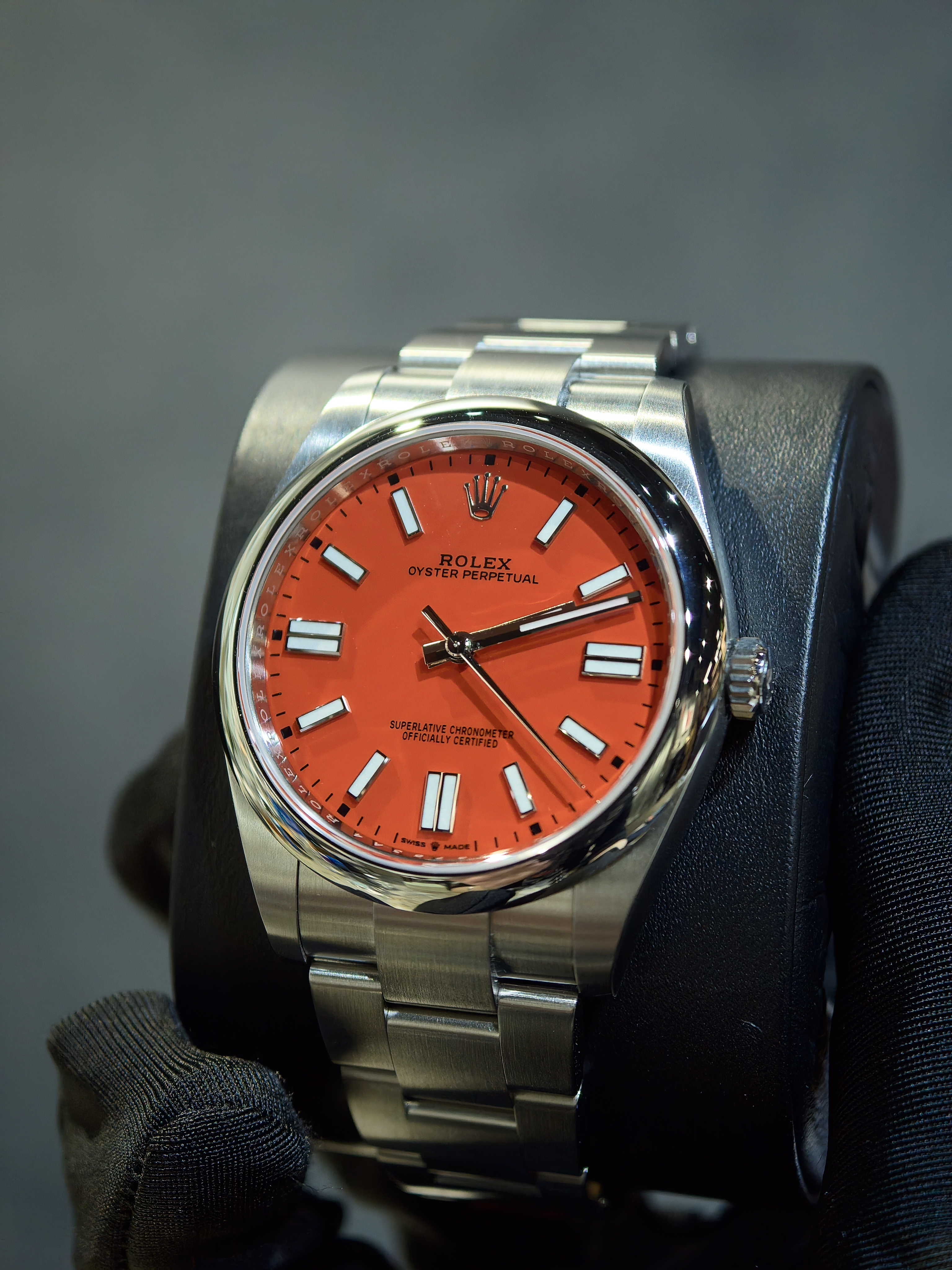 Discontinued BRAND NEW ROLEX 126000 OYSTER PERPETUAL 36 WITH A RED DIAL AND AN OYSTER BRACELET