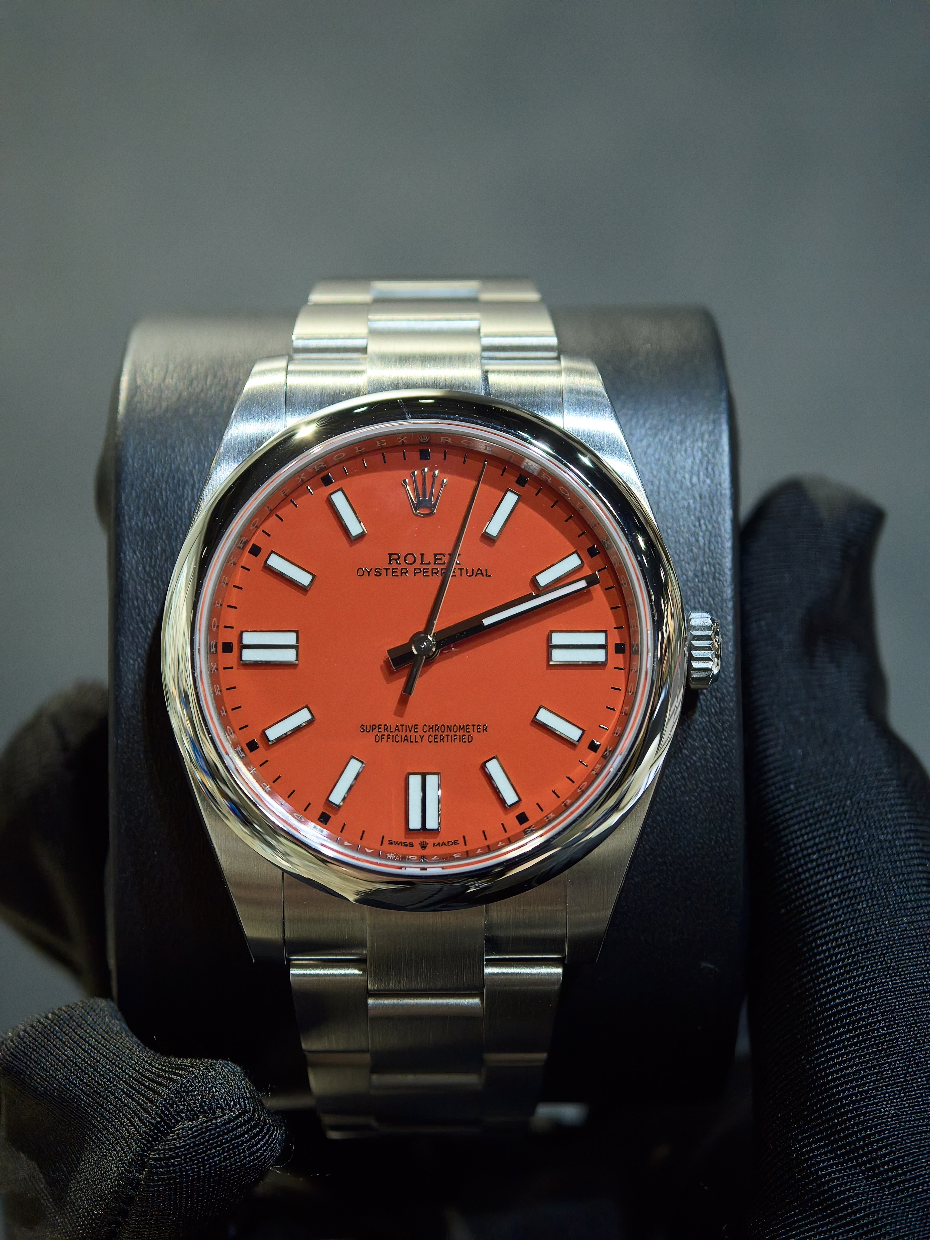 Discontinued BRAND NEW ROLEX 126000 OYSTER PERPETUAL 36 WITH A RED DIAL AND AN OYSTER BRACELET