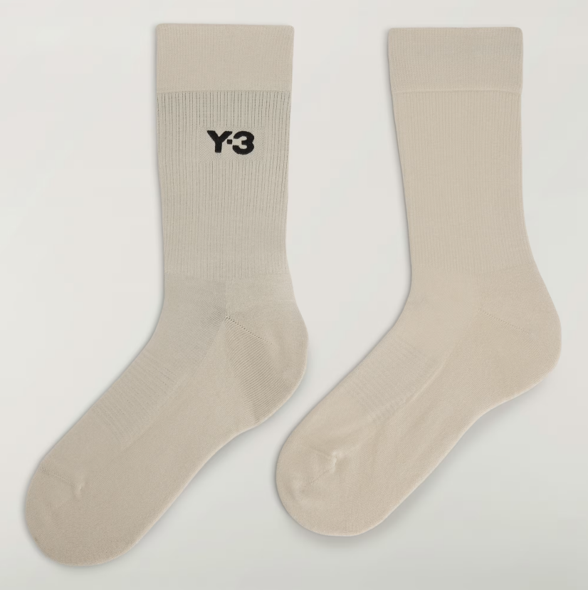 【 Y-3 CL SOCK CREW 長襪 - 灰棕 】