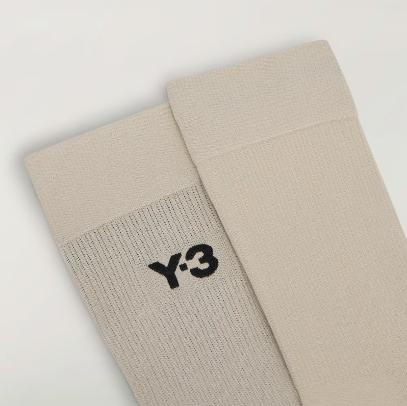 【 Y-3 CL SOCK CREW 長襪 - 灰棕 】