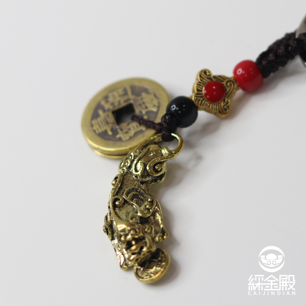 咬錢開運貔貅五帝錢吊飾【綵金殿】