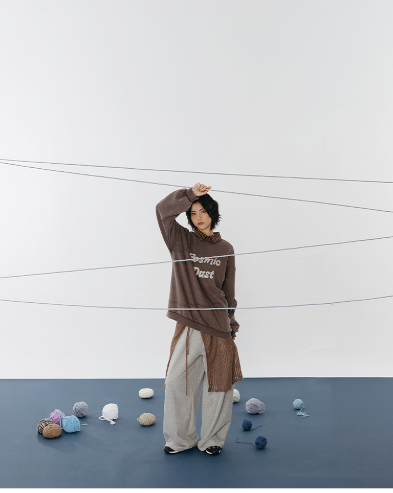 Cosmic Dust Distressed Wide-Leg Sweatshirt【01111029】in stock+pre-order