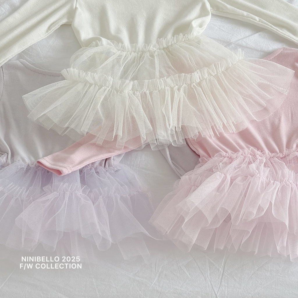 正韓春Ninibello 三色芭蕾拼紗上衣