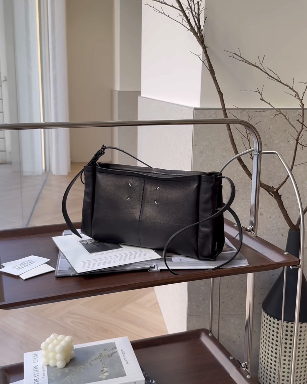 MAISON MARGIELA｜羊皮肩背包 黑色