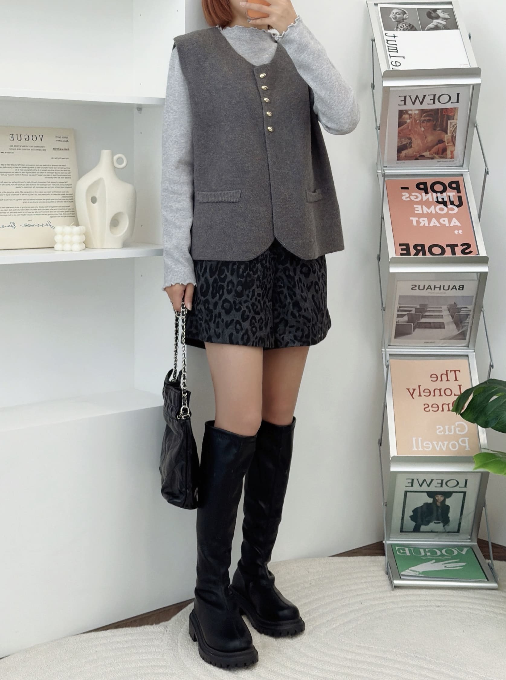 法朵Fado shop｜金釦假口袋V領針織背心 1104013 三色