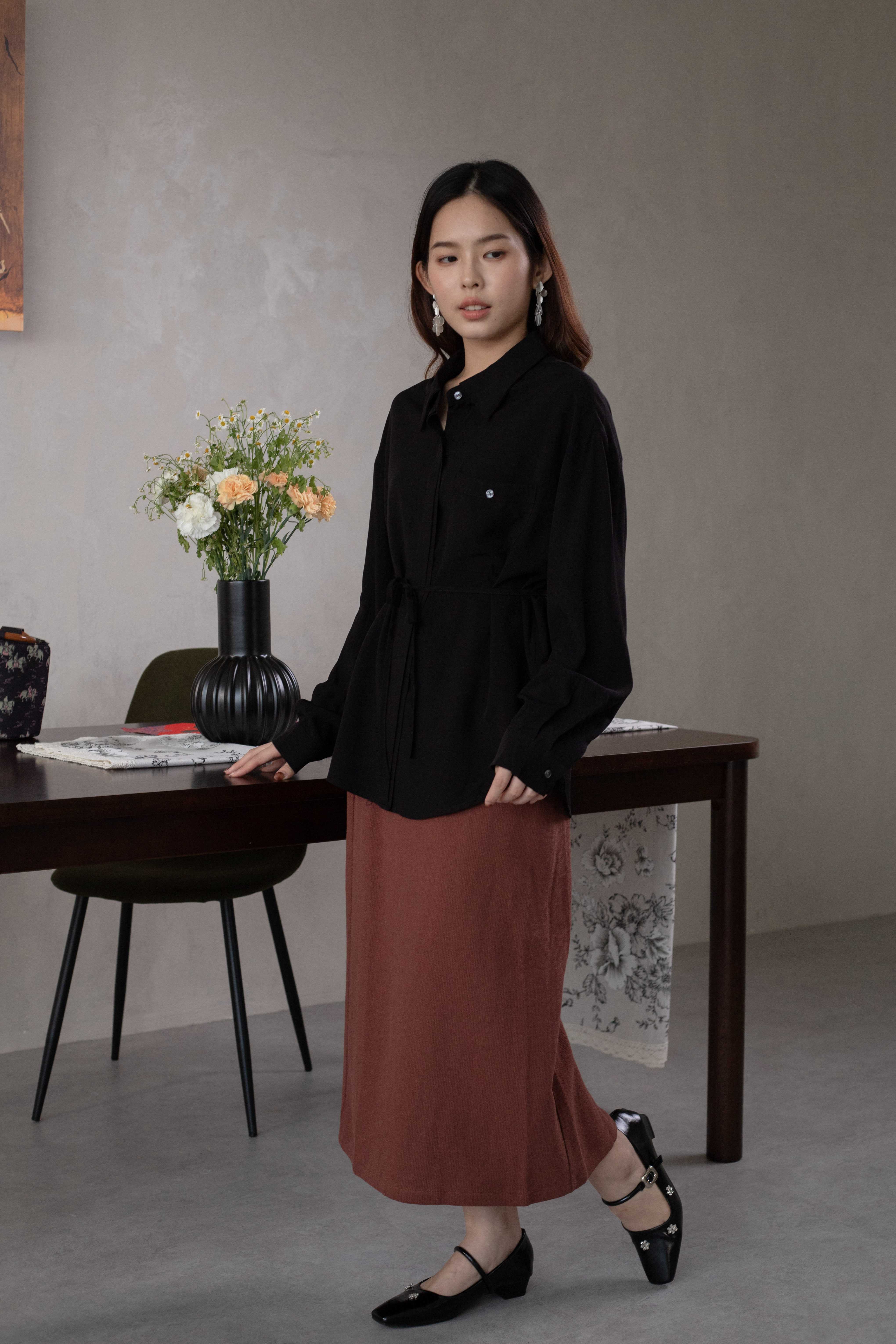 Melia Relaxed Blouse Black -2635BLBLK