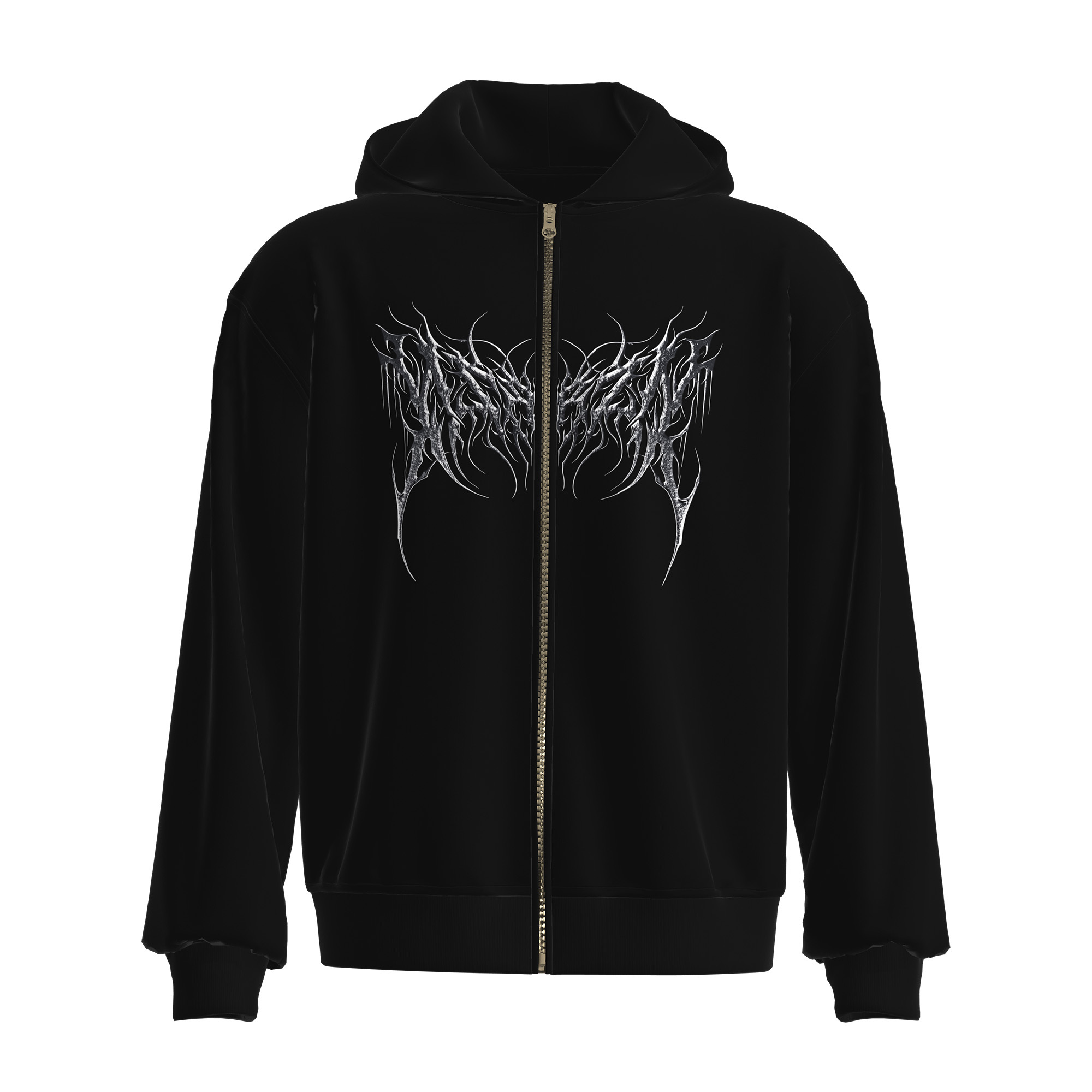 Chrome Type Logo Zip-Up Hoodie