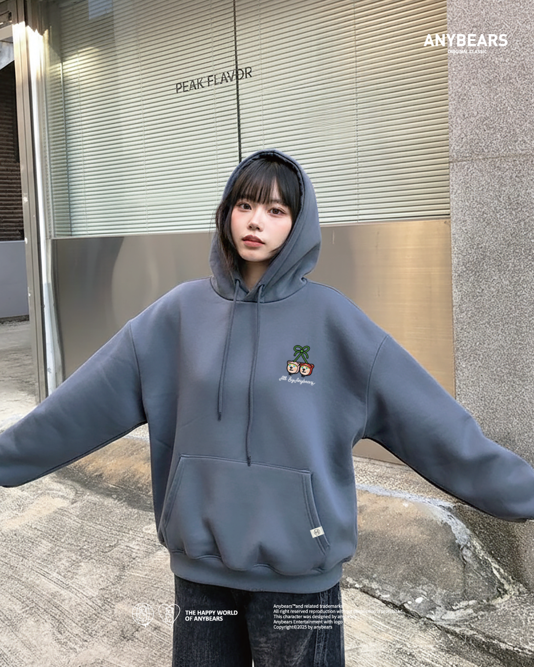 AB-CLS® 櫻桃寶貝熊重磅刷毛帽T-C11 Cherry Baby BEAR Hoodie