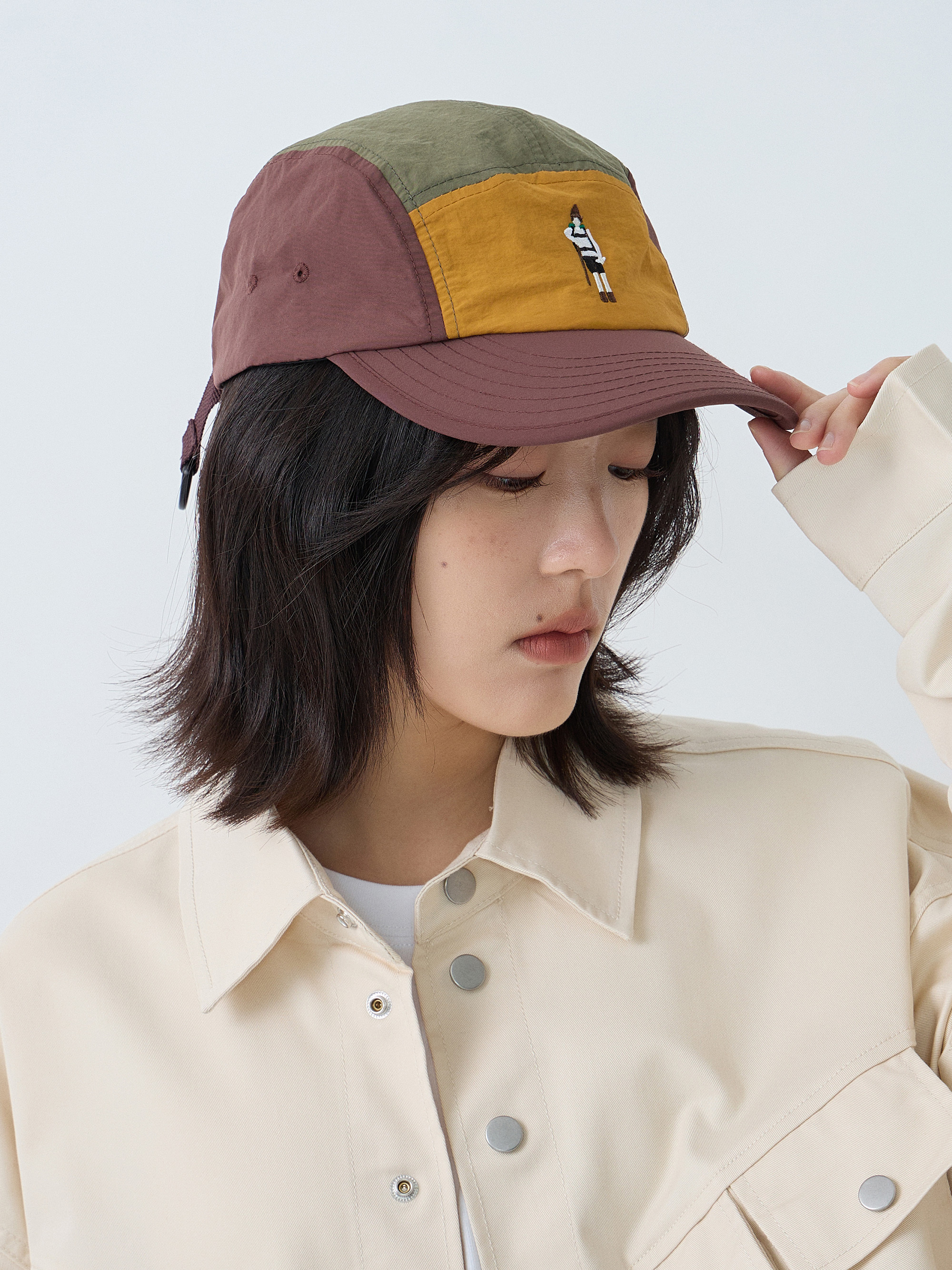 五分割小人刺繡帽