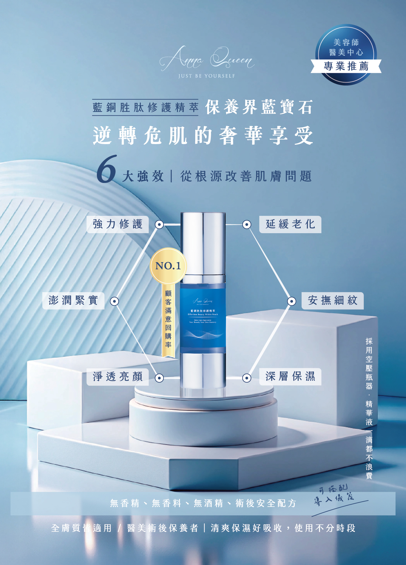 Anna Queen藍銅胜肽修護精萃 （效期：2028/03）