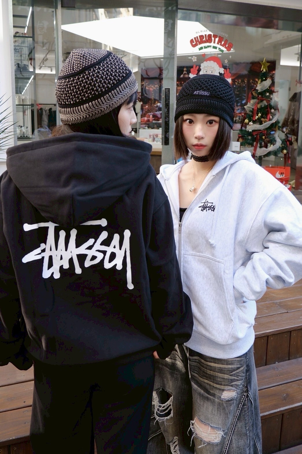 <快速出貨>STUSSY Basic Stussy Zip Hoodie 連帽棉外套 黑/白