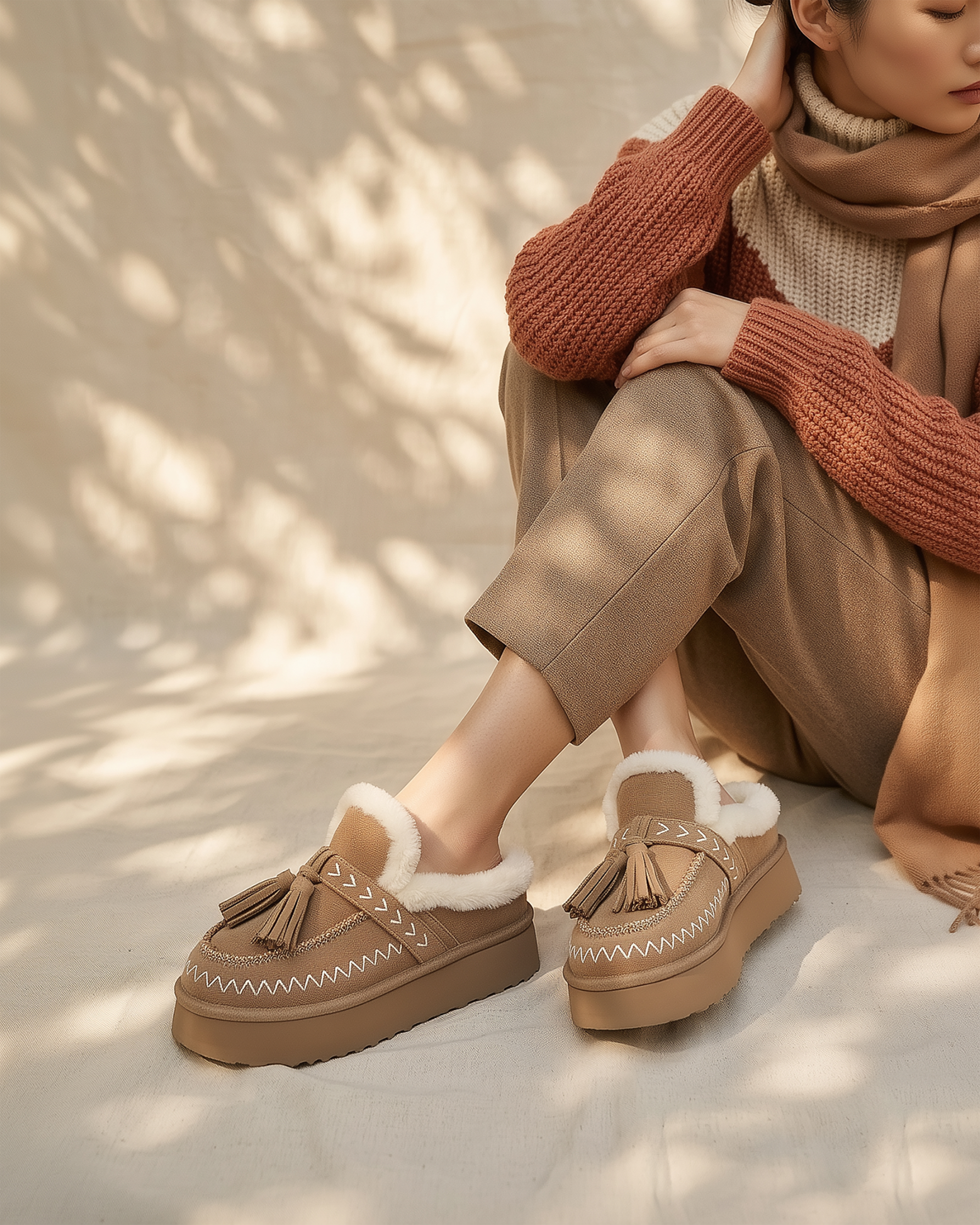 P Tassel 手縫溫暖懶人鞋