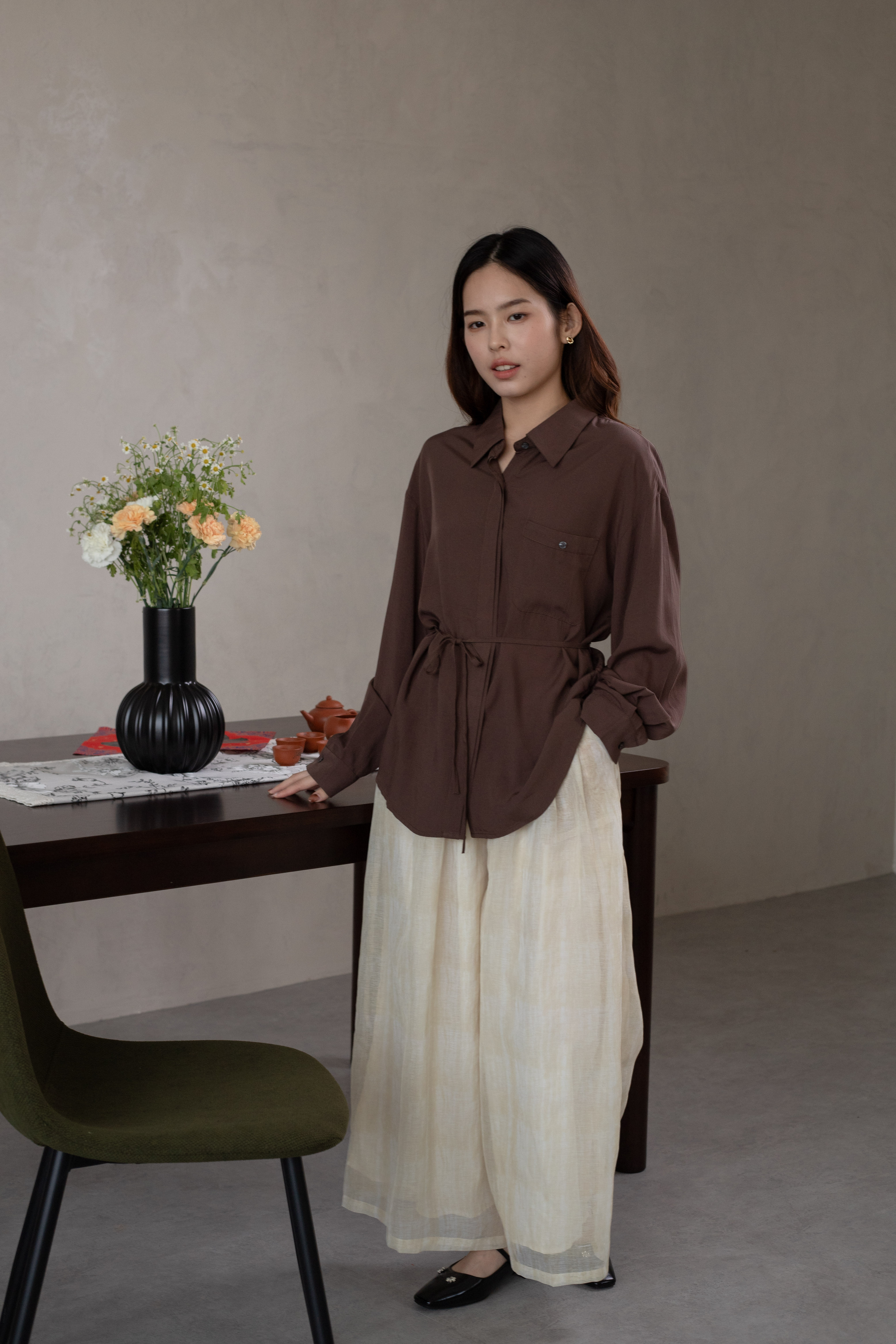 Melia Relaxed Blouse Brown -2635BLBRO