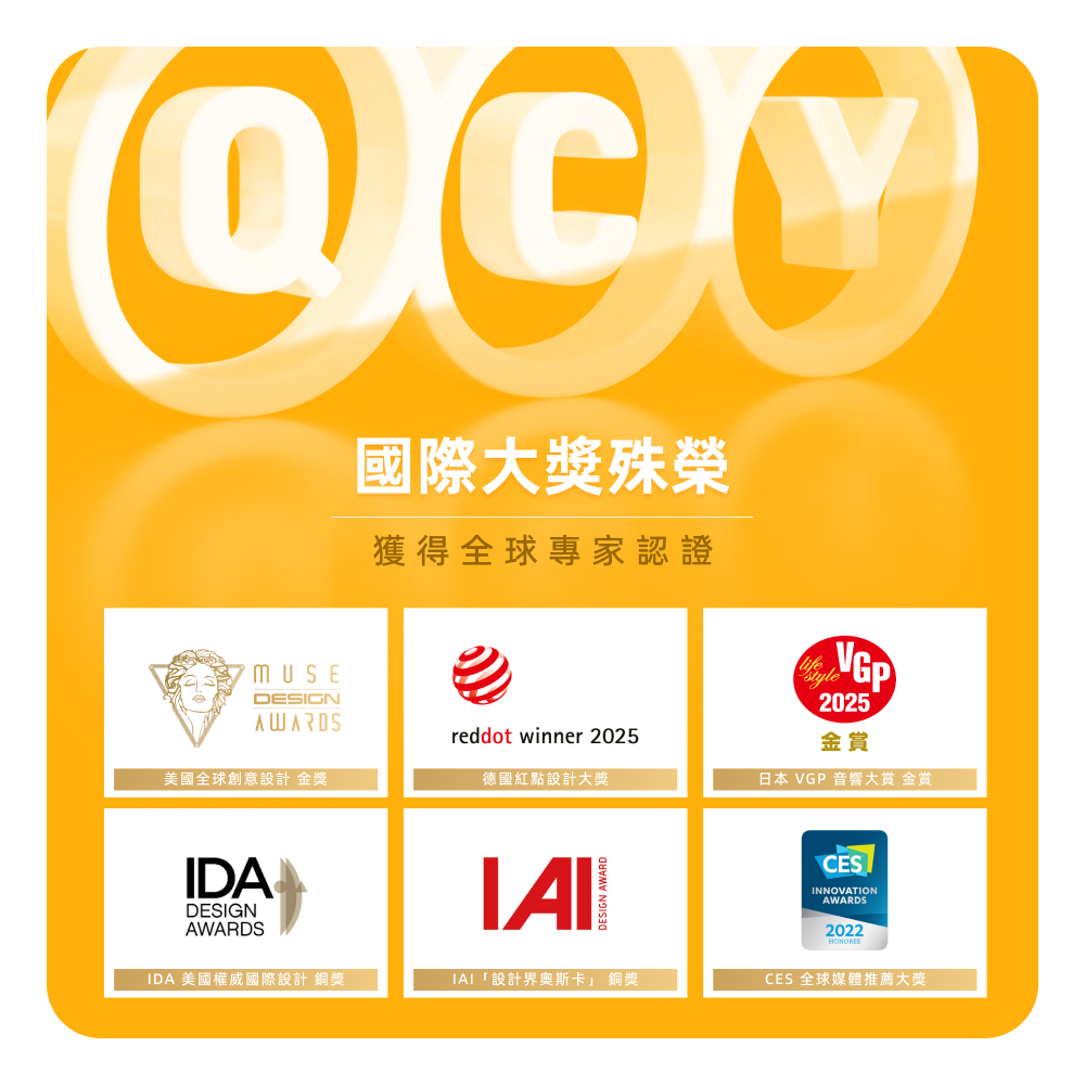 QCY 國際大獎殊榮