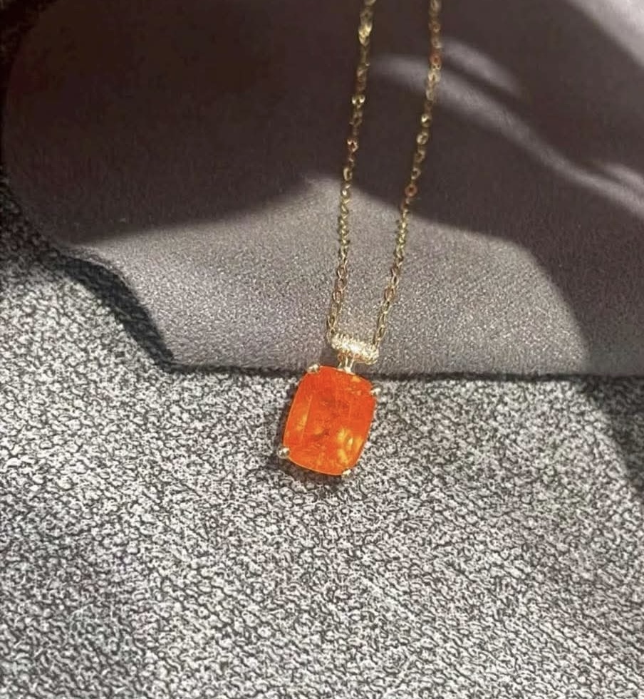 訂製925銀芬達石項鍊00