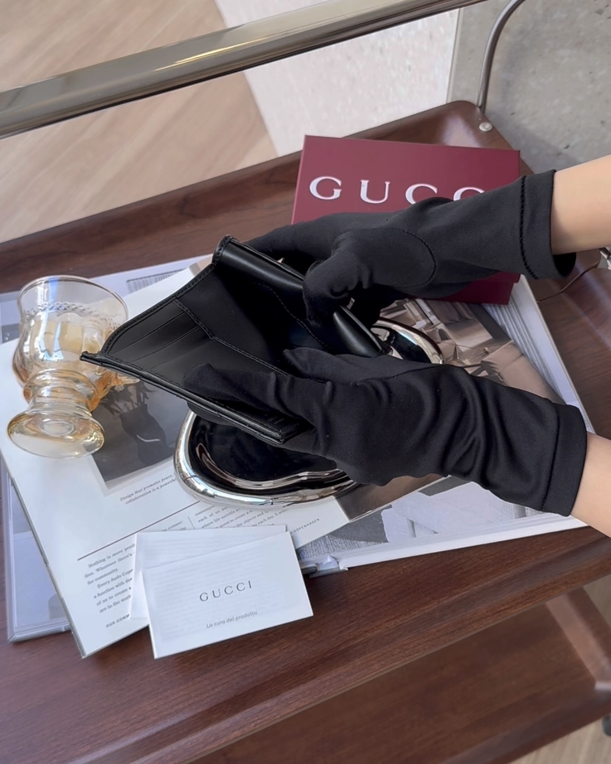 GUCCI｜MARMONT 對開短夾 黑色