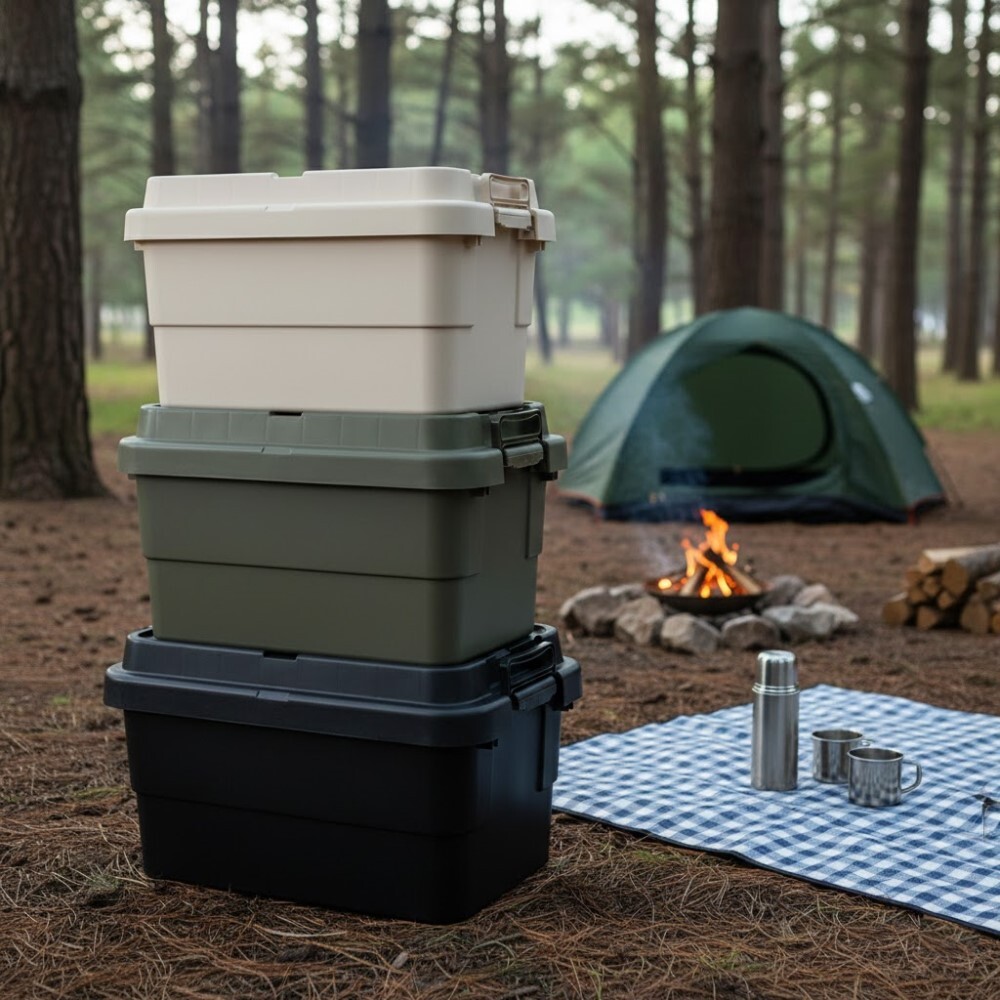 【AOTTO】無印款軍規高耐重扣式多功能提把收納箱-50L(AL-2204)