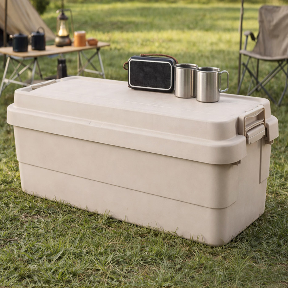 【AOTTO】無印款軍規高耐重扣式多功能提把收納箱-65L(AL-2205)