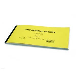 7023 OFFICAL RECEIPT w/No. - (NCR 3-PLY) 500132450