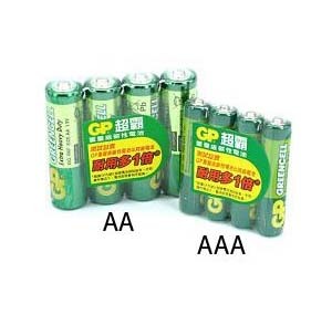 GP超霸 24G (AAA) 環保碳性電池 (4粒裝) 500302440