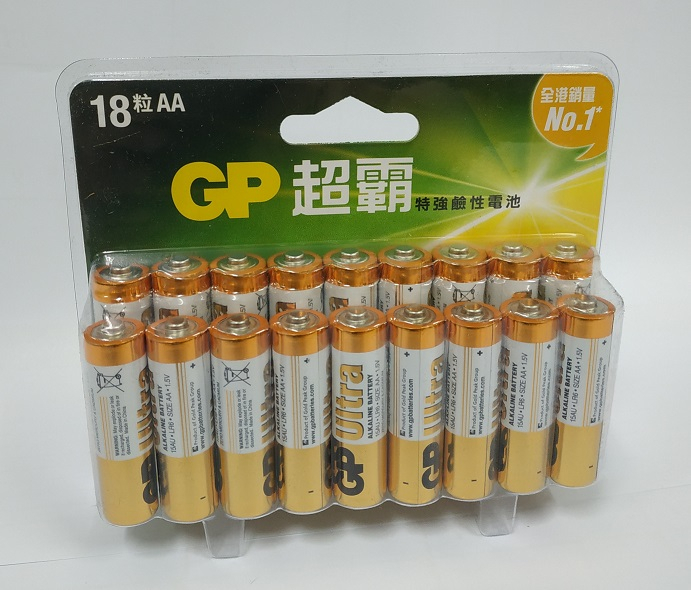 GP 超霸15A (AA) 特強鹼性電池 (18粒裝) 500310158