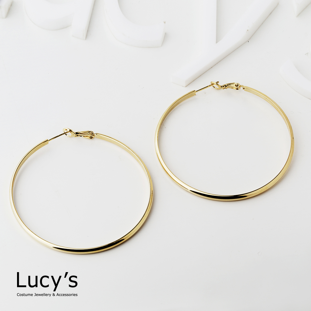 亮光大圈 圈型耳環 (二色) (124569/124570)