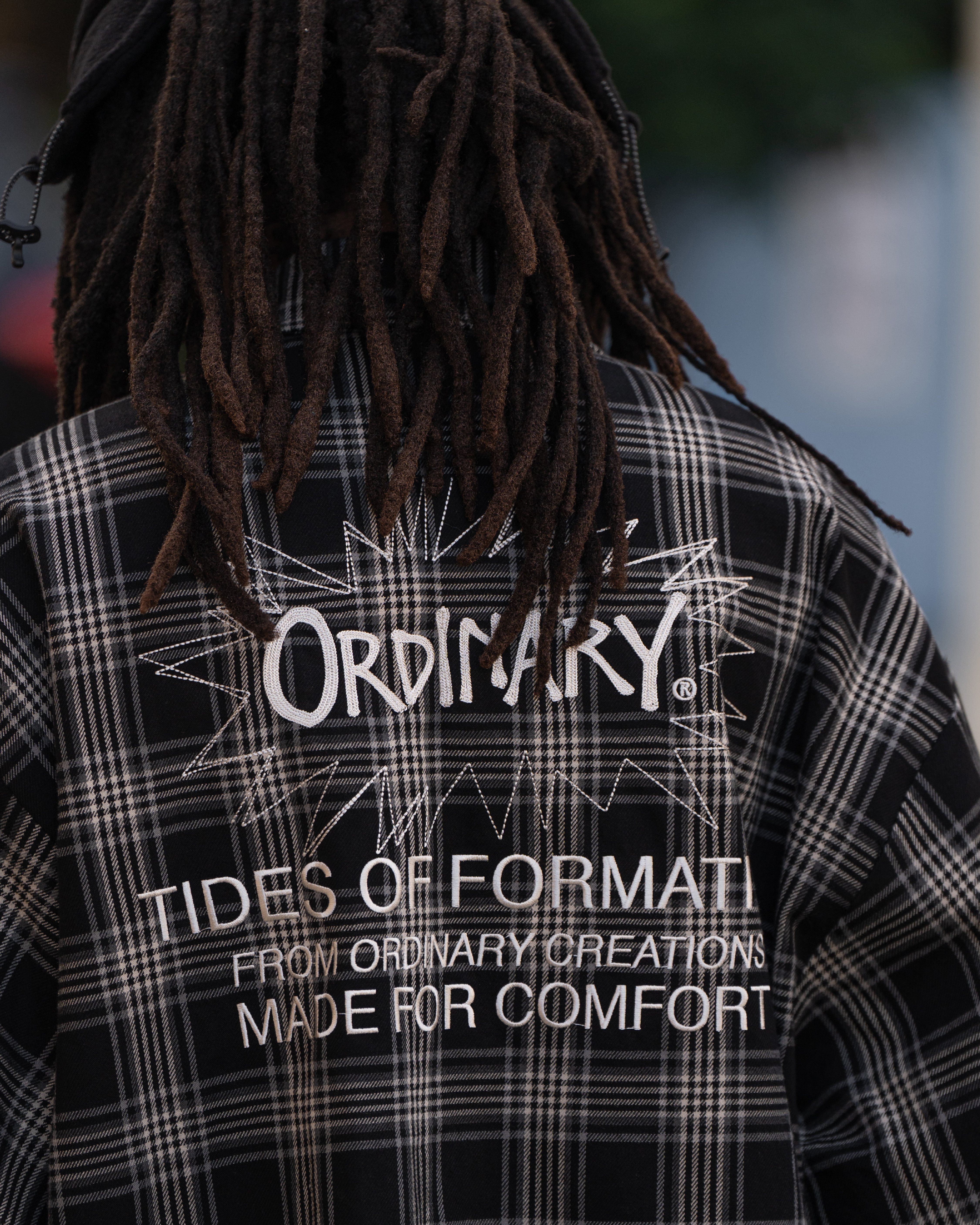 Ordinary 電繡重磅格紋襯衫