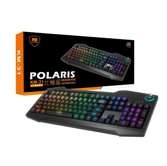 亞碩 Power Master KM-31北極星 薄膜式 RGB 電競鍵盤