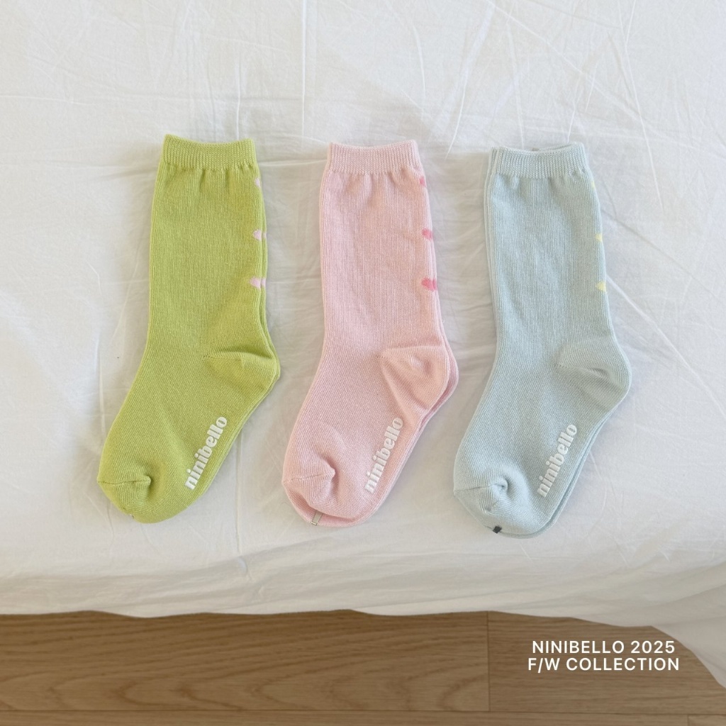 正韓春Ninibello 粉嫩色系愛心襪