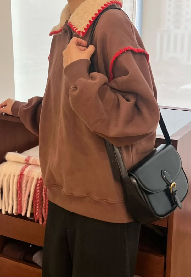 BYC01BA081BK  韓國都市麗人黑韓系牛皮名媛馬鞍包