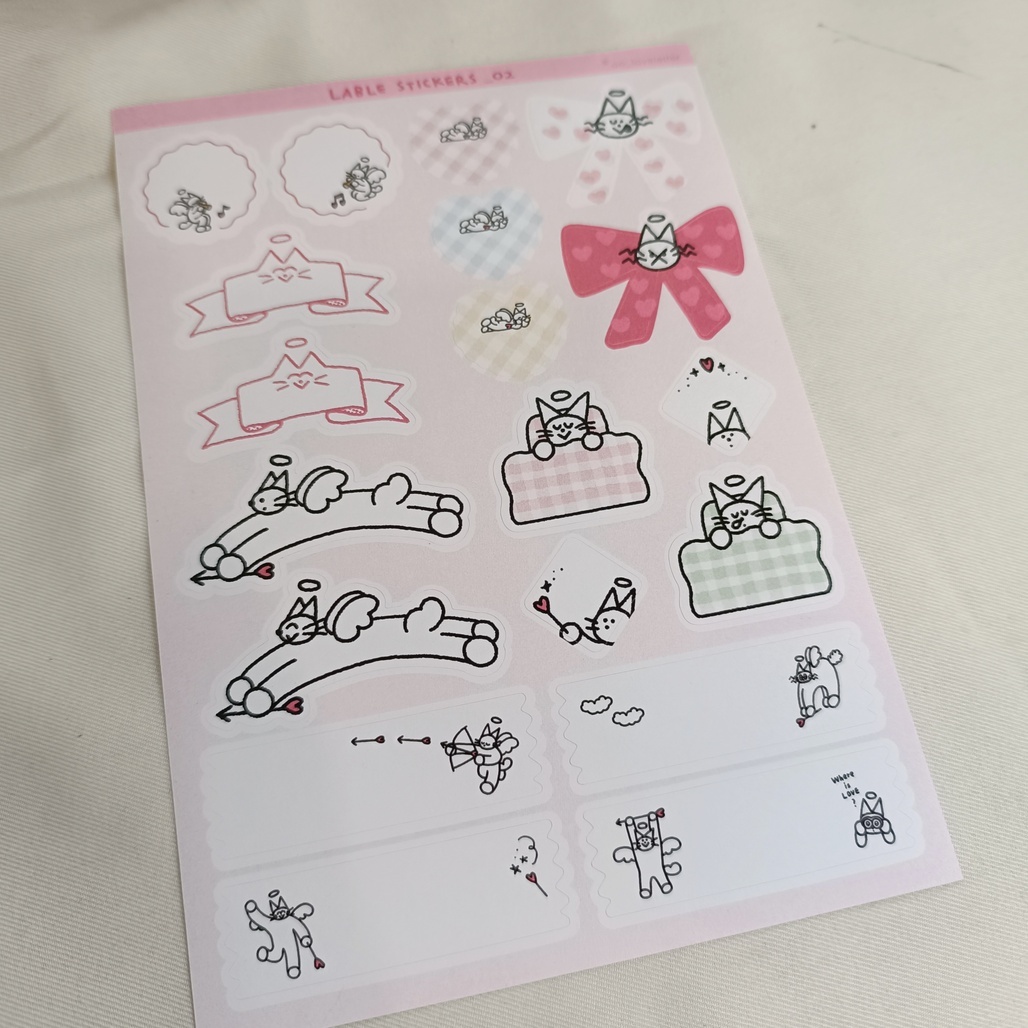 寫情書的人．喵比特標籤貼紙