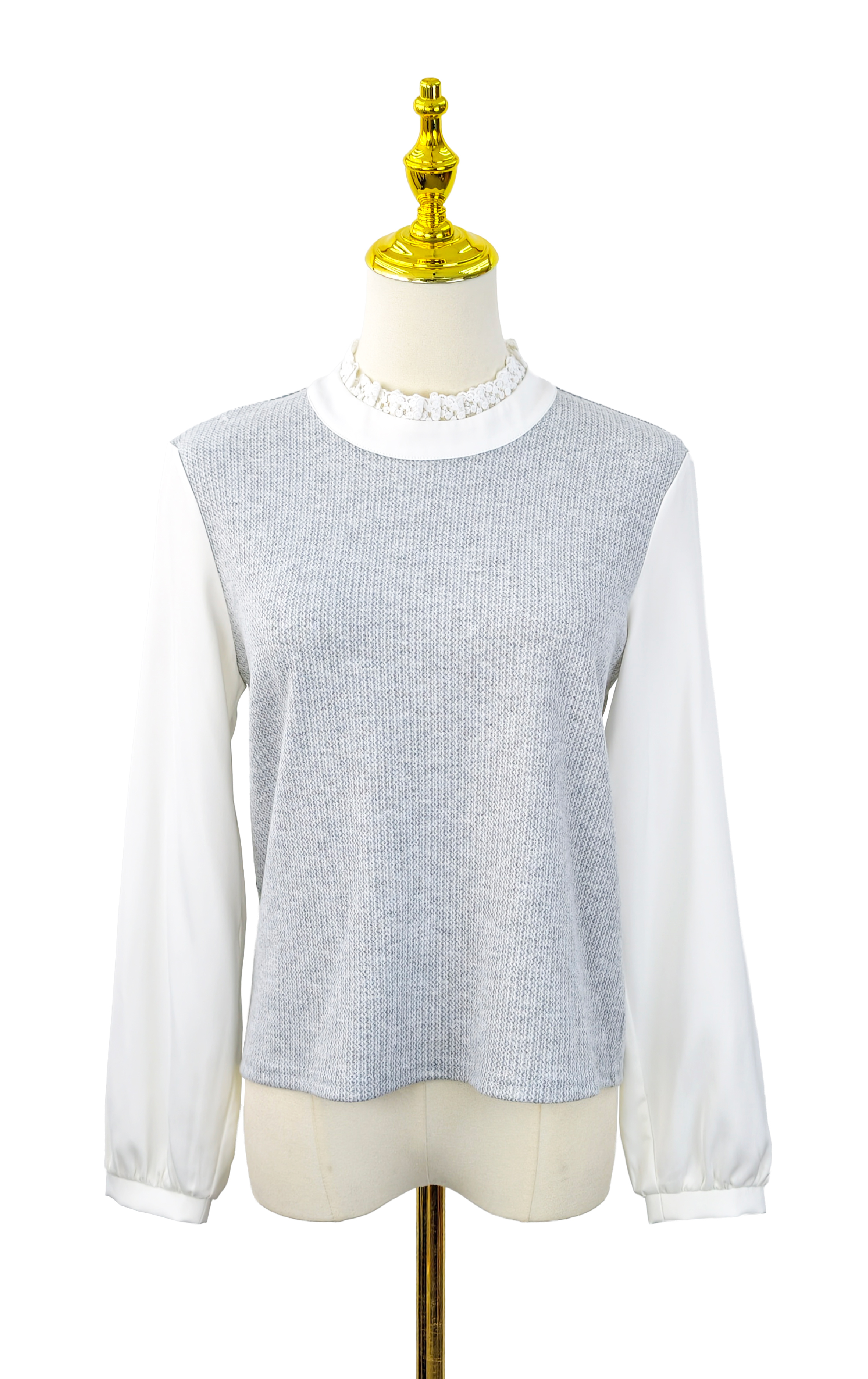 Lace Stand-up Collar Top LT0856