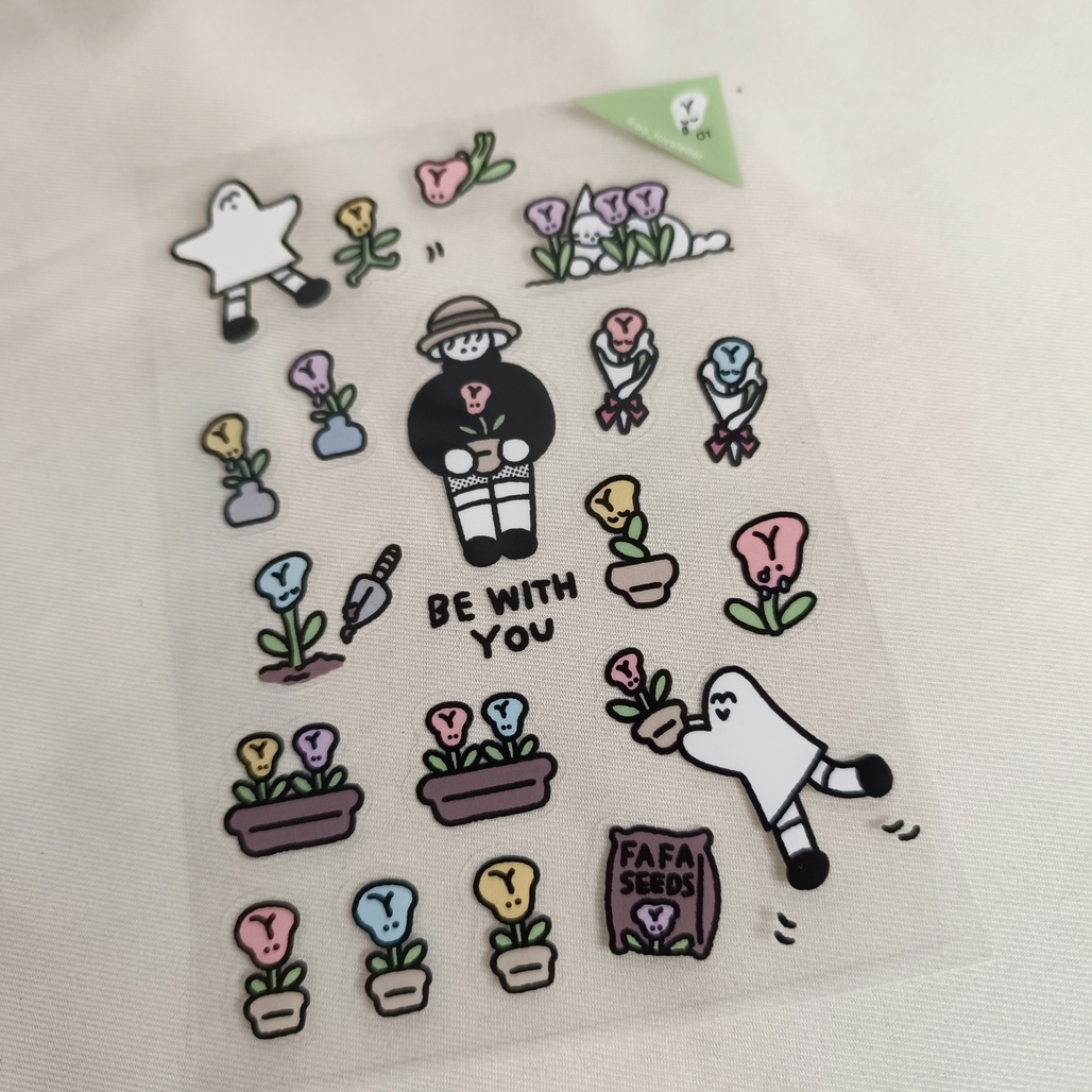 寫情書的人．花花/喵比特/可愛動物透明貼紙