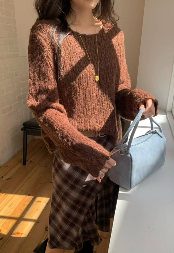 BYC01BA083BL 韓國氣質藍韓系雙手柄斜拉鏈小袋子