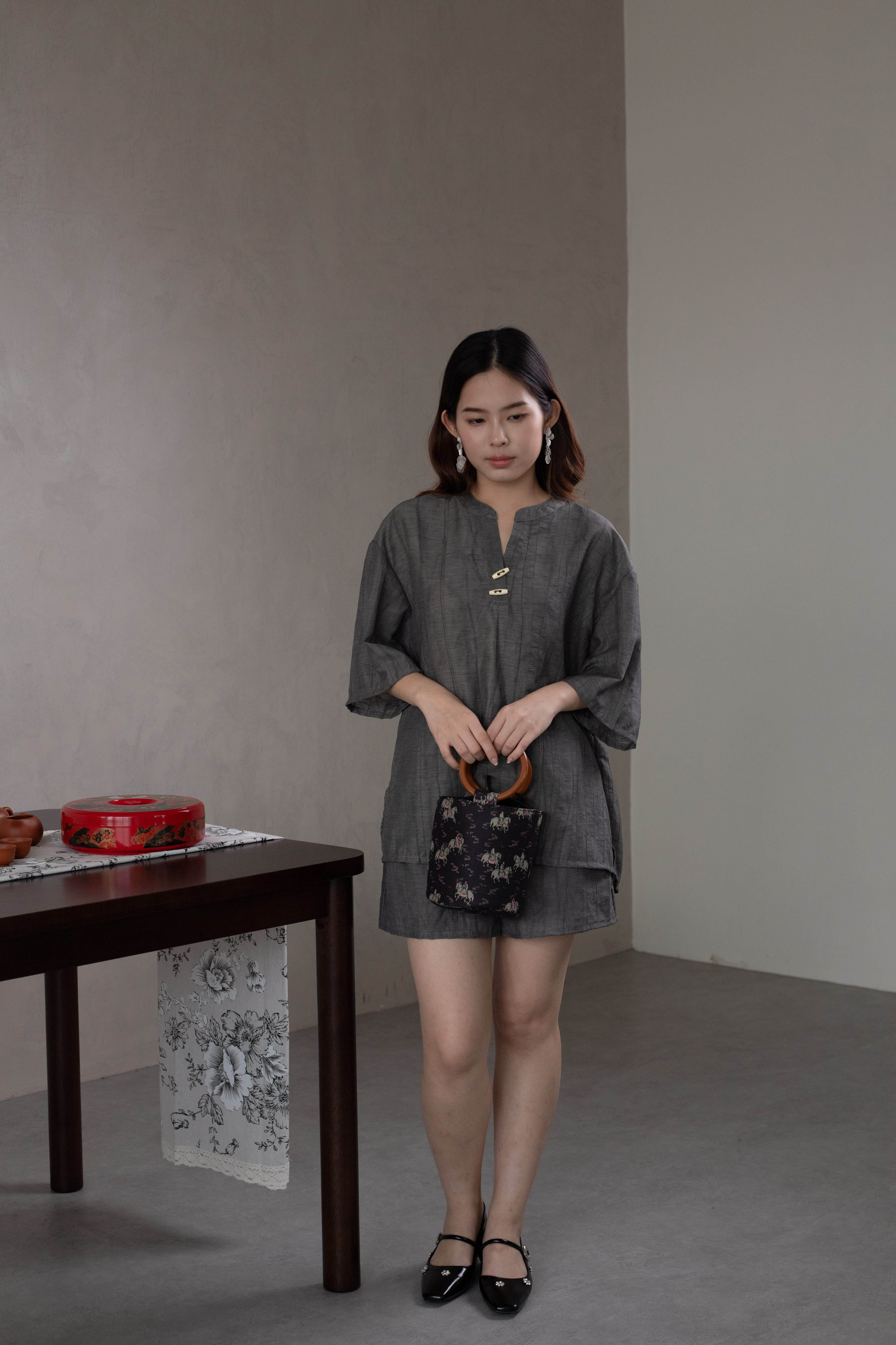 Chu En Relaxed Setwear Grey-2633SSGRY