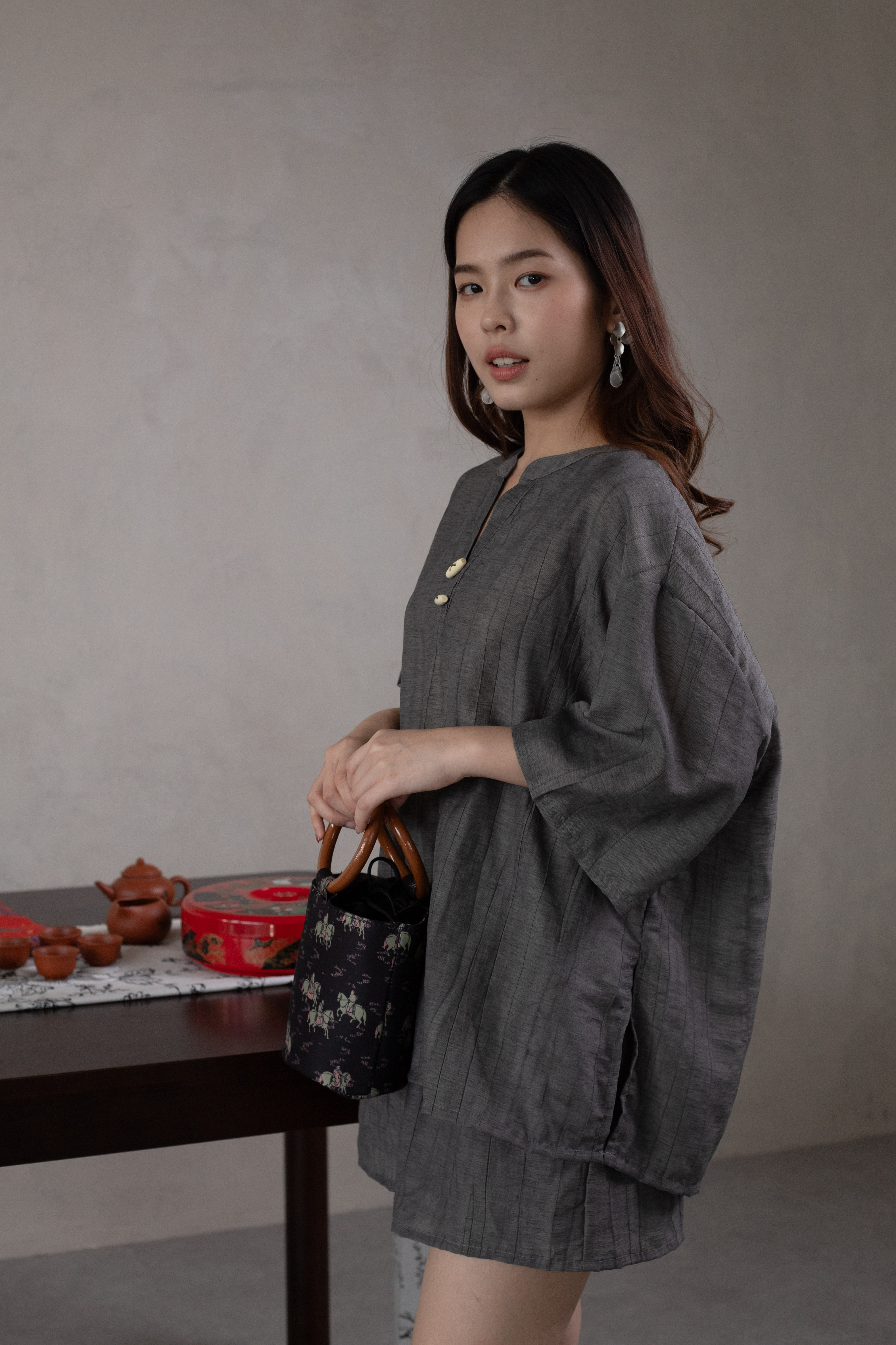 Chu En Relaxed Setwear Grey-2633SSGRY