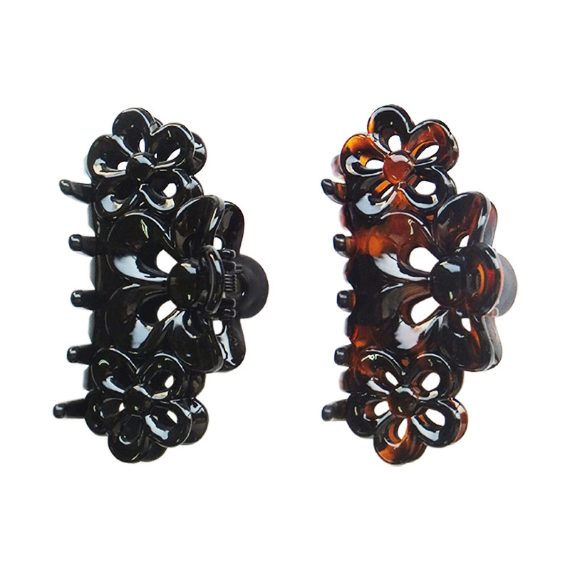 髮夾/花朵 黑、玳瑁色