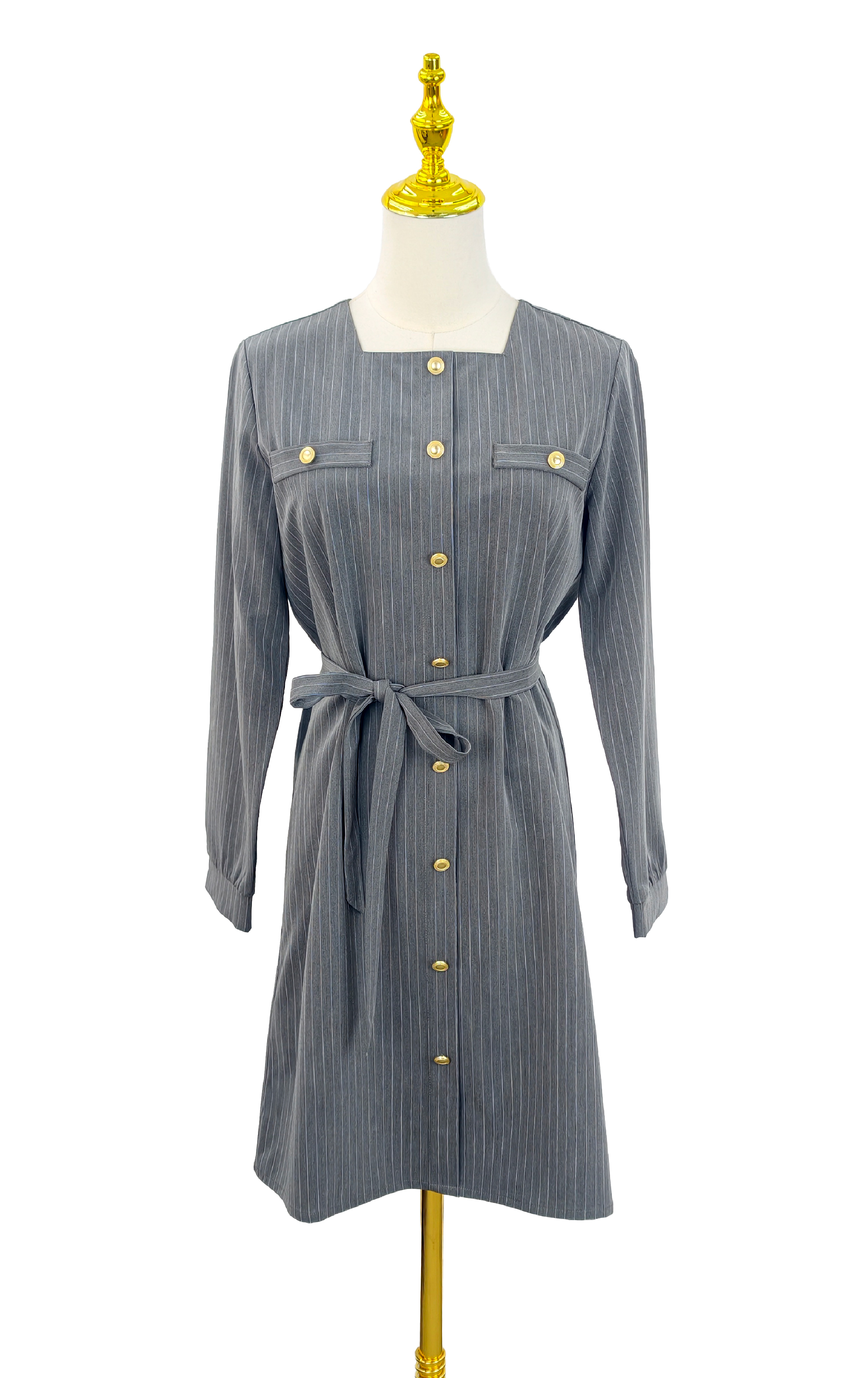 Striped Tie-up Dress OP0595